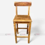 Front Angle of Indian Wood Bar Chair Made with Solid Sheesham Wood