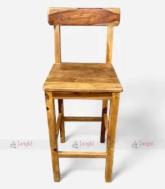Front Angle of Indian Wood Bar Chair Made with Solid Sheesham Wood