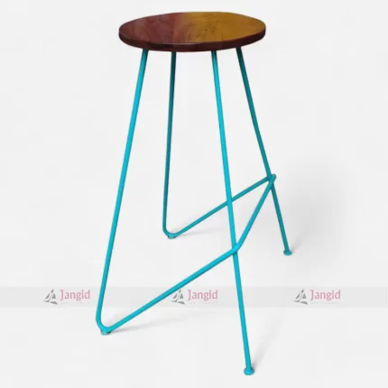 Metal and Wooden Bar Stool