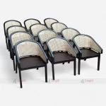 High Quality Antique Black Color Rattan Armrest Louis Chair at Wholesale Price from Furniture Manufacturer & Supplier in Jodhpur, India.