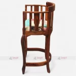 Round Bar Stool in Walnut Finish crafted by bar bar furniture manufacturer in india.