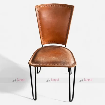 Buff Leather French Bistro Colt Side Chair Crafted by Cafe Restaurant Metal Chairs Manufacturer & Supplier in Jodhpur, India.