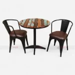 High Quality Cheap Retro Industrial Iron Wooden Table Chair Furniture at Wholesale Rate from Restaurant Outdoor Furniture Suppliers in Jodhpur, India.