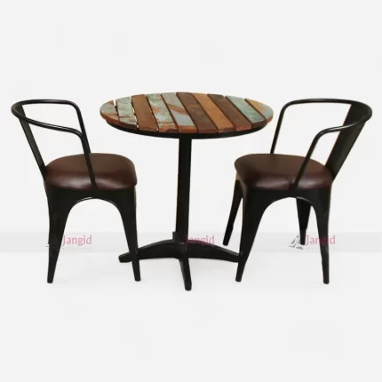High Quality Cheap Retro Industrial Iron Wooden Table Chair Furniture at Wholesale Rate from Restaurant Outdoor Furniture Suppliers in Jodhpur, India.