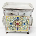 Distress Wooden Restaurant Service Table With Menu Card Holder by Cafe Restaurant furniture manufacturer & supplier in India.