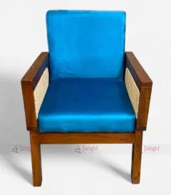 Luxury French Chairs Rattan Cane Back Velvet Furniture crafted by hotel room chair furniture manufacturer & supplier in India.