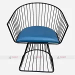 Black Finished Wire Metal & Upholstery Café Restaurant Chair by Best Metal Cafe Restaurant Chair Manufacturer in Jodhpur, India.