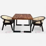 Luxury Industrial Iron & Wooden Restaurant Table Chair Set by restaurant table & chair set furniture manufacturer, supplier, wholesaler, & exporter in jodhpur, india.