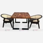 Luxury Industrial Iron & Wooden Restaurant Table Chair Set by restaurant table & chair set furniture manufacturer, supplier, wholesaler, & exporter in jodhpur, india.