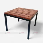 Iron Leg & Thick Acacia Wood Top Cafe Garden Table by Cafe Restaurant Table Furniture Manufacturer & Supplier in Jodhpur, India.