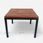 Iron Leg & Thick Acacia Wood Top Cafe Garden Table by Cafe Restaurant Table Furniture Manufacturer & Supplier in Jodhpur, India.