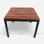 Iron Leg & Thick Acacia Wood Top Cafe Garden Table by Cafe Restaurant Table Furniture Manufacturer & Supplier in Jodhpur, India.