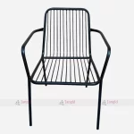 Minimalist Black Wire Metal Cafeteria Outdoor Restaurant Chair from Best Metal Cafe & Restaurant Furniture Manufacturer in Jodhpur, India.