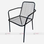 Minimalist Black Wire Metal Cafeteria Outdoor Restaurant Chair from Best Metal Cafe & Restaurant Furniture Manufacturer in Jodhpur, India.