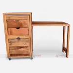Wooden Folding Writing Table With Chair Compact Design by Furniture Maker in India.