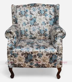 High Wingback Floral Print Relax Hotel Sofa Chair Furniture from Hotel Furniture Manufacturer & Exporter in India.