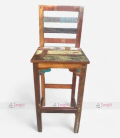 Indian Recycled Old Wood Vintage Bar Chair made by bar furniture manufacturer & supplier in India.
