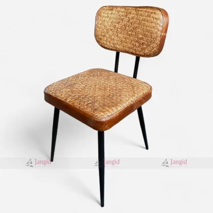 Industrial Natural Leather & Metal Frame Vintage Chair