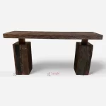 Railway Sleeper Old Wood Vintage Console Cum Writing Table by Furniture Wholesaler in India.