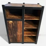 Iron And Wooden Outdoor Restaurant Service Table with six shelves made by cafe restaurant furniture manufacturer & supplier in India.