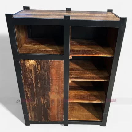 Iron And Wooden Outdoor Restaurant Service Table with six shelves made by cafe restaurant furniture manufacturer & supplier in India.