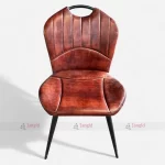Iron & Leather Brown Restaurant Dinning Chair made by cafe restaurant chairs manufacturer & supplier in Jodhpur, India