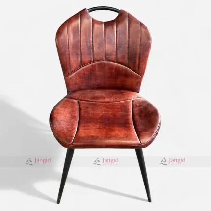 Iron & Leather Brown Restaurant Dinning Chair made by cafe restaurant chairs manufacturer & supplier in Jodhpur, India