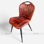 Iron & Leather Brown Restaurant Dinning Chair made by cafe restaurant chairs manufacturer & supplier in Jodhpur, India