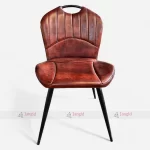 Iron & Leather Brown Restaurant Dinning Chair made by cafe restaurant chairs manufacturer & supplier in Jodhpur, India