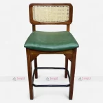 Modern Wood & Cane Backrest High Bar Chair by bar chair furniture manufacturer & supplier in India.