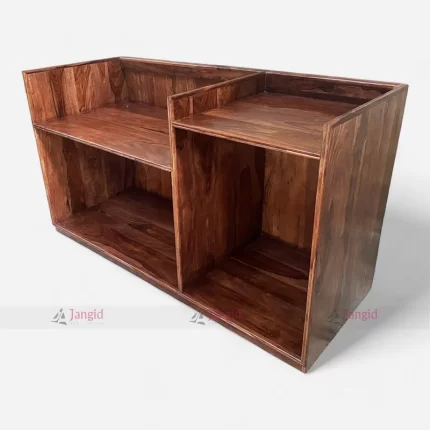 Multipurpose Wooden Luggage Rack With Mini Fridge Shelf built by hotel resort furniture manufacturer & supplier in India.