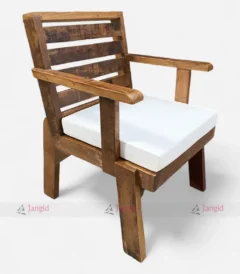 Old Indian Wood Heritage Tent Chair With Fabric Seat