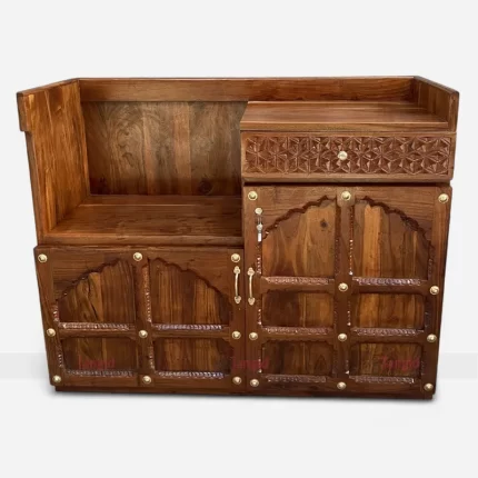 Royal Wooden Hand Carving Café Décor Service Station by care restaurant furniture manufacturer & supplier in India.