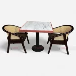 High Quality Solid Wooden Cane Back Cafeteria Chair With Marble Top Table Set Furniture at Best Price From Furniture Manufacturer & Supplier in Jodhpur, India