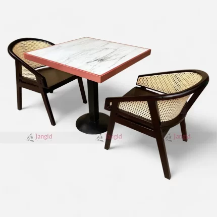 High Quality Solid Wooden Cane Back Cafeteria Chair With Marble Top Table Set Furniture at Best Price From Furniture Manufacturer & Supplier in Jodhpur, India