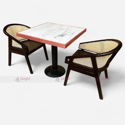 High Quality Solid Wooden Cane Back Cafeteria Chair With Marble Top Table Set Furniture at Best Price From Furniture Manufacturer & Supplier in Jodhpur, India