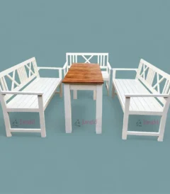High Quality Water Resistant Solid Wood Outdoor Patio Dining Table Set at Wholesale Price from Restaurant Outdoor Furniture Manufacturer & Supplier in Jodhpur, India.