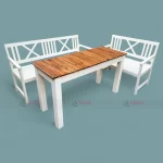 High Quality Water Resistant Solid Wood Outdoor Patio Dining Table Set at Wholesale Price from Restaurant Outdoor Furniture Manufacturer & Supplier in Jodhpur, India.