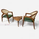 High Quality Wooden Round Cane Back Café Chair Table Set Furniture at Best Price from Leading Cafeteria Furniture Manufacturers & Exporter in Jodhpur, India.