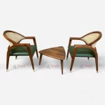 High Quality Wooden Round Cane Back Café Chair Table Set Furniture at Best Price from Leading Cafeteria Furniture Manufacturers & Exporter in Jodhpur, India.