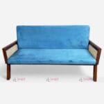 Indian Solid Wood Three Seater Cane Rattan Hotel Sofa