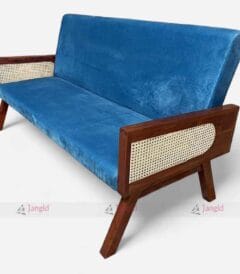 Luxury Hotel Furniture Manufacturer in India 4 Indian Solid Wood Three Seater Cane Rattan Hotel Sofa