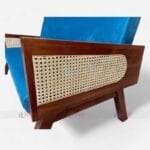 Indian Solid Wood Three Seater Cane Rattan Hotel Sofa