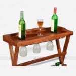 foldable wooden wine bottle rack