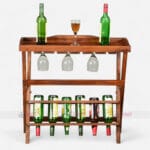 foldable wooden wine rack stand
