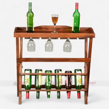 foldable wooden wine rack stand