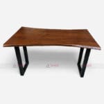 Rustic Iron & Wood Fusion Live Edge Bar Table