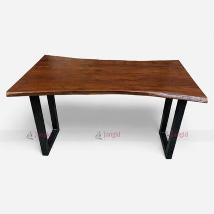 Rustic Iron & Wood Fusion Live Edge Bar Table
