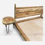 Natural Bamboo Resort Platform Bed with Side Tables