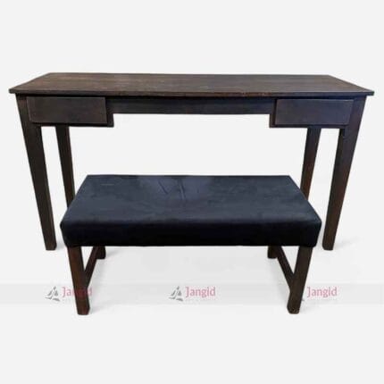 Vintage Wooden Study Table with Bench